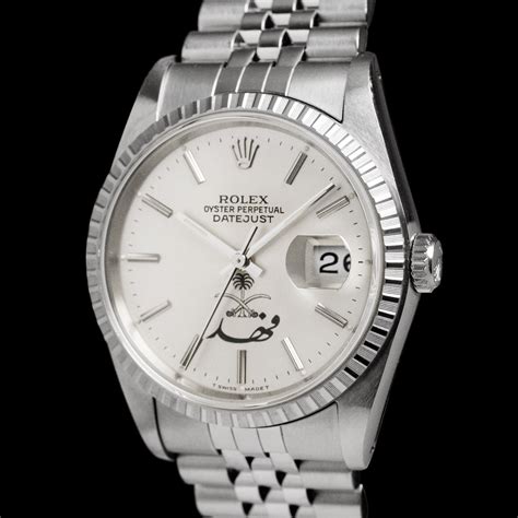 rolex datejust king fahad|Rolex Datejust 16220 'Saudi Swords, King Fahd Signed'.